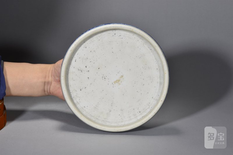 清康熙 青花锦地纹瓷砚 - 图3